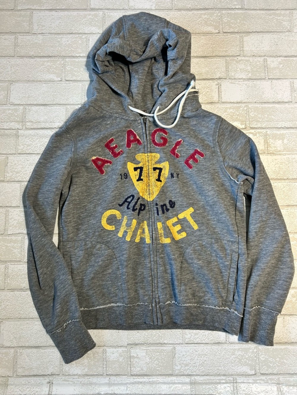 American Eagle Y2K 90s Full Zip-Up Hoodie Size Large